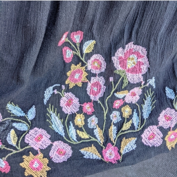 Free People XS Te Amo Mini Dress Embroidered Black - Picture 8 of 16